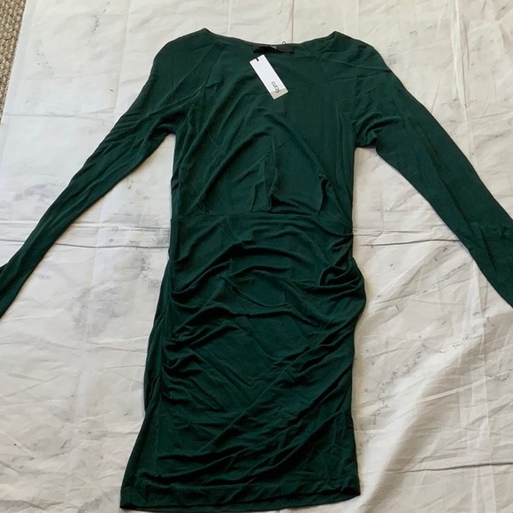 CUT 25 YIGAL AZROUEL NWT GREEN Ruched Midi Dress